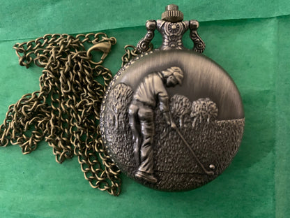 Old School Golf Pocket Watch (Quartz)